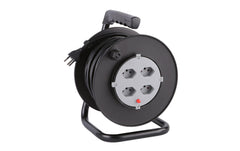 Schönenberger | Kabelrolle 4xT13 25m | Thermoschutzschalter, IP20, sz/grau
