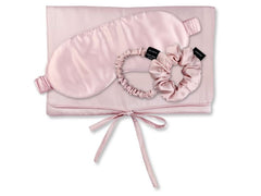 Ailoria | TRAVEL SET HAIR Shy Blush | 1x Silk bag,1x Sleepingmask, 1x Scrunchie M