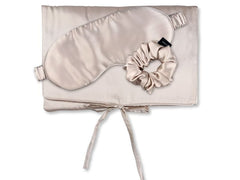 Ailoria | TRAVEL SET BEAUTY M Beige | 1x Silk bag,1x Sleepingmask, 1x Scrunchie M
