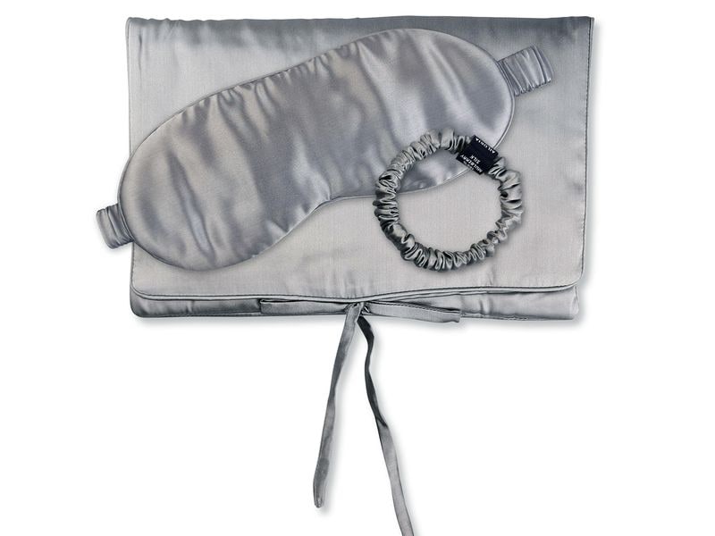 Ailoria | TRAVEL SET BEAUTY S Shadow | 1x Silk bag,1x Sleepingmask, 1x Scrunchie S