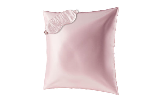 Ailoria | BEAUTY SLEEP (80x80cm) Shy Blush | 1x Silk pillow case, 1x Sleeping mask