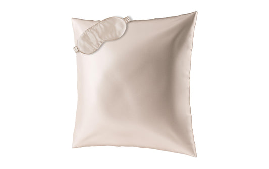 Ailoria | BEAUTY SLEEP (80x80cm) Beiige | 1x Silk pillow case, 1x Sleeping mask