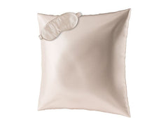 Ailoria | BEAUTY SLEEP (80x80cm) Beiige | 1x Silk pillow case, 1x Sleeping mask