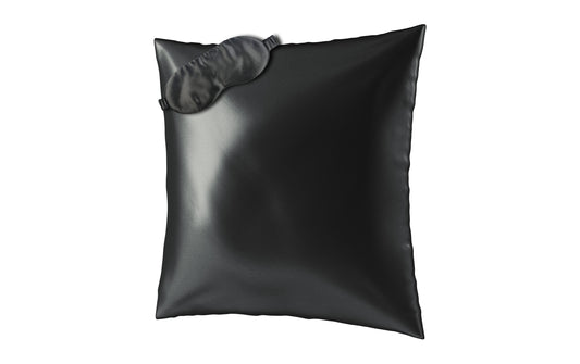 Ailoria | BEAUTY SLEEP (80x80cm) Black | 1x Silk pillow case, 1x Sleeping mask