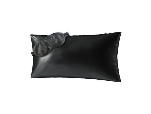 Ailoria | BEAUTY SLEEP (40x80cm) Blackl | 1x Silk pillow case, 1x Sleeping mask