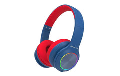 PowerLocus | PLED | Kinder Blau-Rot On-Ear Bluetooth LED