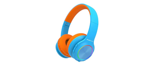 PowerLocus | PLED | Bluetooth Kinder Over-Ear Blau Orange
