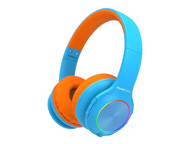 PowerLocus | PLED | Bluetooth Kinder Over-Ear Blau Orange