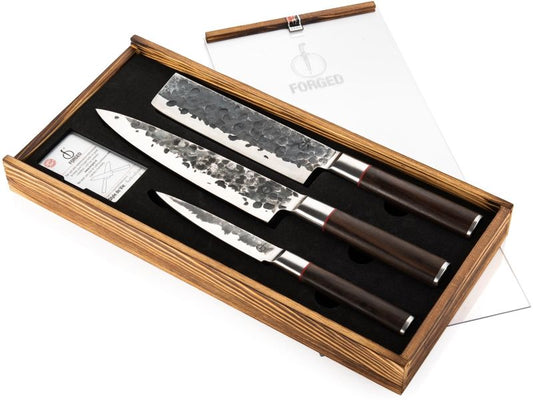 Forged | 3tlg. Sebra Messerset | Japanstahl 440C, 58 HRC