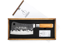 Forged | Olive Asiatisches Hackmesser 18cm | Japanstahl 440C, 58 HRC