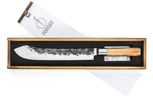 Forged | Olive Metzgermesser 25cm | Japanstahl 440C, 58 HRC