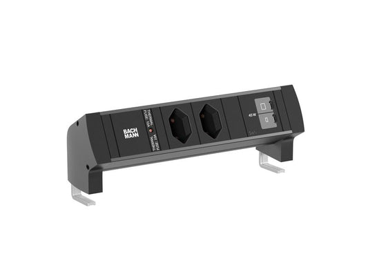 Bachmann | DESK STYLE Steckdosenleiste | 2xCH T13 1xUSB C/C 45W 2,0m T12, sz