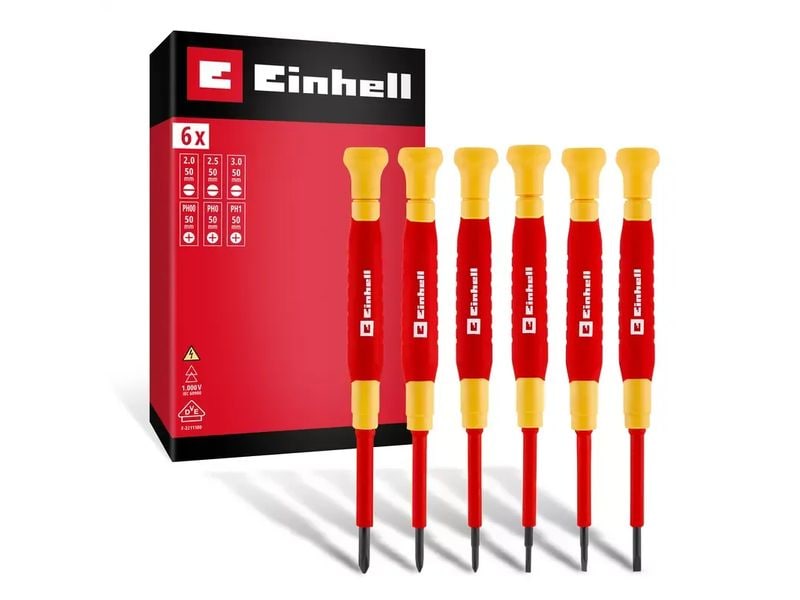 Einhell | Elektriker-Feinm.-Schraubend. | 6-tlg., VDE