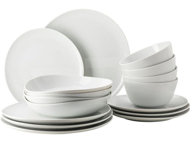 Rosenthal | Junto Geschirrset Weiss | 16-teilig, inkl. Müesli Schalen