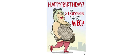 Depesche | Musikkarten mit Überraschung | Geburtstag, Stripperin auf dem Weg