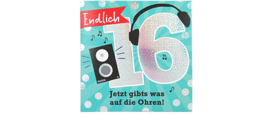 Depesche | Zahlenkarten mit Musik | Geburtstag, 16 Jahre