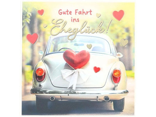 Depesche | 3D Musikkarten | Hochzeit, Gute Fahrt ins Eheglück