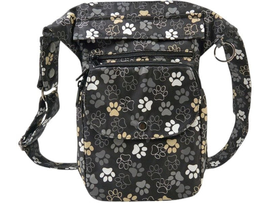 Nijens | Gassi-Tasche Super-Hannover | Schwarz mit Hundepfotenabdruck