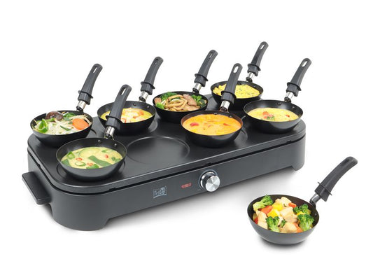 FRITEL | Gourmet Wok und Pfannkuchen | ALU/Kunststoff Schwarz 1500 W