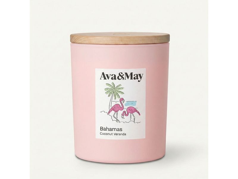 AVA & MAY | Duftkerze Bahamas, 220 gr | Brenndauer 56h, 100% pflanzlicher Wachs