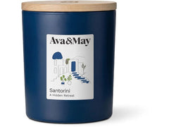 AVA & MAY | Duftkerze Santorini, 220 gr | Brenndauer 56h, 100% pflanzlicher Wachs