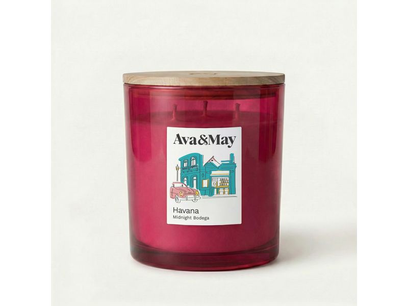 AVA & MAY | Duftkerze Havanna, 550 gr | Brenndauer 70h, 100% pflanzlicher Wachs