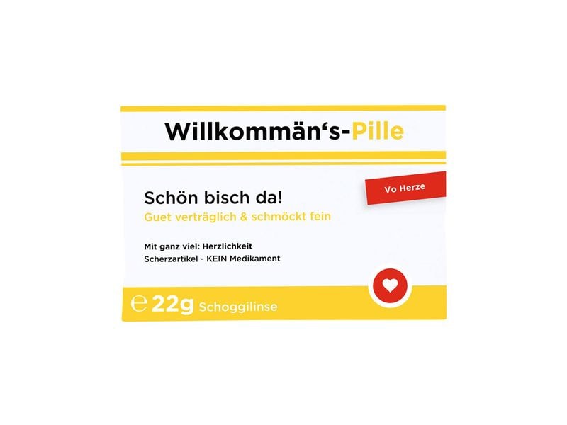 Trend Import | TrendImp Scherztablette Willkommäns Pille | 22g, 12x2x8cm, aus Schokolade