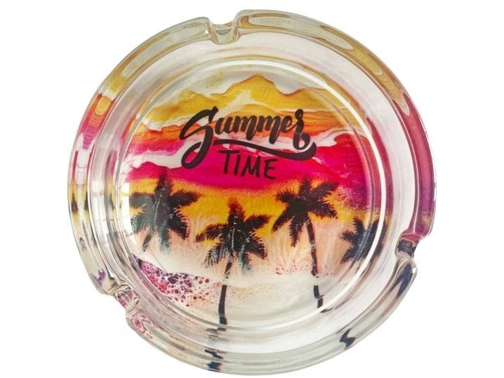 Dameco | Aschenbecher Summer Time | 10x3.5 cm (DxH), Glas