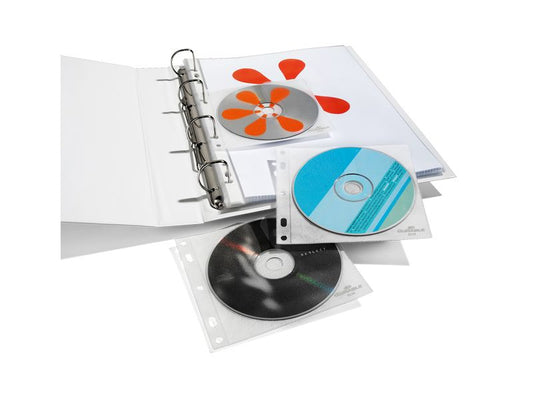 DURABLE | CD/DVD Zeigetaschen, 10 Stk | für 1 CD/DVD mit Booklet od. 2 CD/DVD