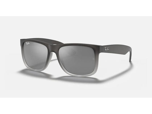 Ray-Ban | JUSTIN, RUBBER GREY ON CLEAR GREY | Sonnenbrille, Lens GREY MIRROR SILVER