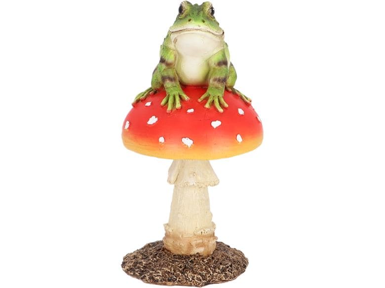 Esschert Design | Esschert Fliegenpilz mit Frosch | Weiss