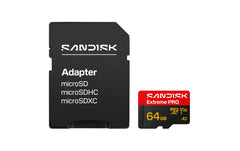 SanDisk | microSDXC Card Extreme PRO 64GB | Lesen 200MB/s, Schr. 90MB/s, inkl. Adapter