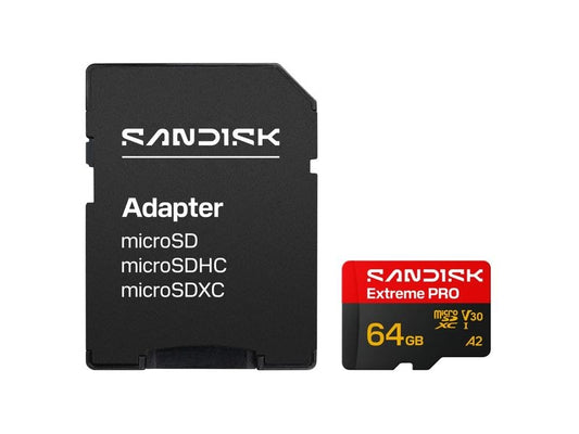 SanDisk | microSDXC Card Extreme PRO 64GB | Lesen 200MB/s, Schr. 90MB/s, inkl. Adapter