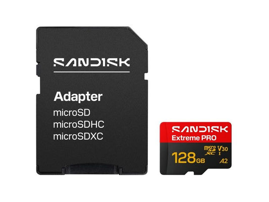 SanDisk | microSDXC Card Extreme PRO 128GB | Lesen 250MB/s, Schr. 120MB/s, inkl. Adpt.