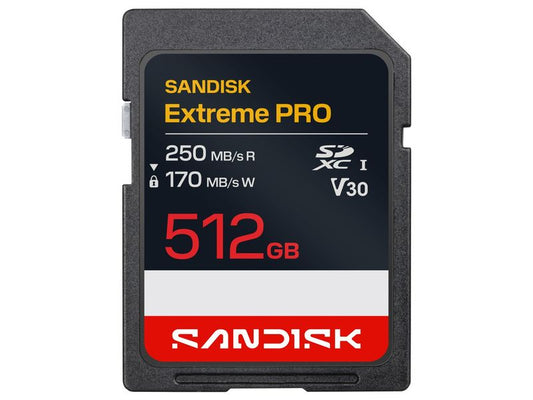 SanDisk | SDXC Card Extreme PRO 512GB | Lesen 250MB/s, Schreiben 170MB/s