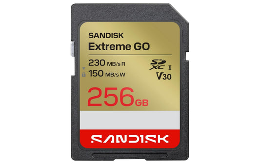 SanDisk | SDXC Card Extreme GO 256GB | Lesen 230MB/s, Schreiben 150MB/s