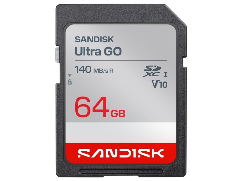 SanDisk | SDXC Card Ultra GO 64GB | Lesen 140MB/s, UHS-I U1 , Class 10
