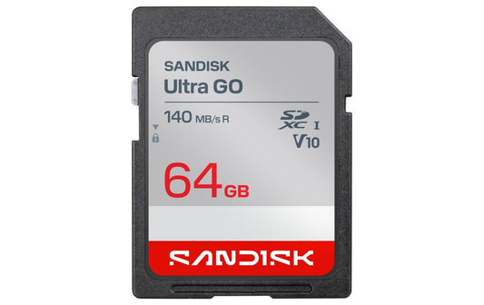 SanDisk | SDXC Card Ultra GO 64GB | Lesen 140MB/s, UHS-I U1 , Class 10