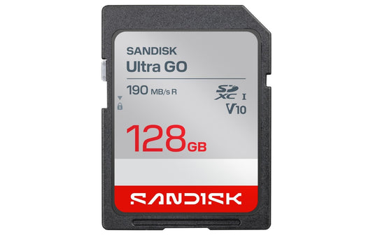 SanDisk | SDXC Card Ultra GO 128GB | Lesen 190MB/s, UHS-I U1 , Class 10