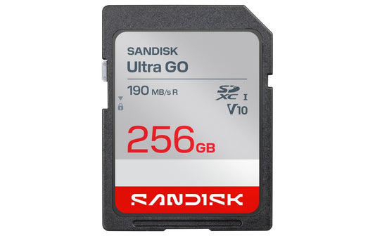 SanDisk | SDXC Card Ultra GO 256GB | Lesen 190MB/s, UHS-I U1 , Class 10