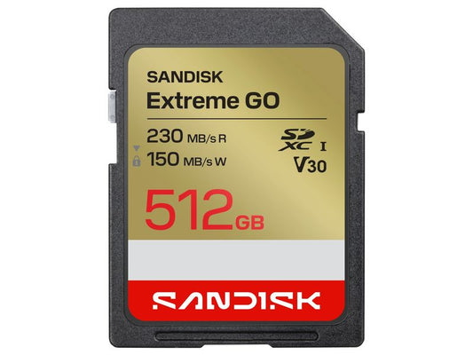 SanDisk | SDXC Card Extreme GO 512GB | Lesen 230MB/s, Schreiben 150MB/s
