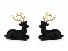 CHALET | Poly-Hirsch liegend 2 Modelle | 10x5xh10cm schwarz-gold