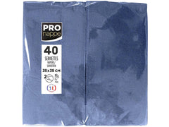PRO nappe | Servietten 38x38 cm, 40 Stück | Blau, 2-lagig, Papier