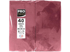 PRO nappe | Servietten 38x38 cm, 40 Stück | Bordeaux, 2-lagig, Papier