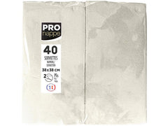 PRO nappe | Servietten 38x38 cm, 40 Stück | Elfenbein, 2-lagig, Papier