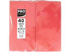 PRO nappe | Servietten 38x38 cm, 40 Stück | Rot, 2-lagig, Papier