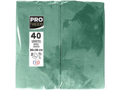 PRO nappe | Servietten 38x38 cm, 40 Stück | Tannengrün, 2-lagig, Papier