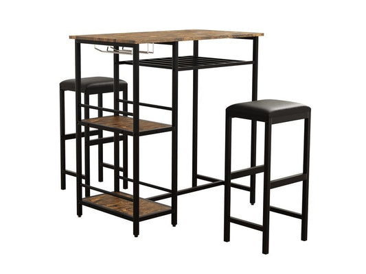 VCM | Bar-Tisch-Set Kolari | Eiche-Vintage