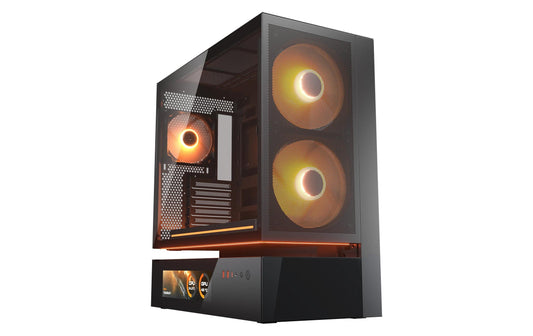 Cougar | Case CFV235 Vision ARGB | Midi-Tower, Mesh, LCD, Schwarz