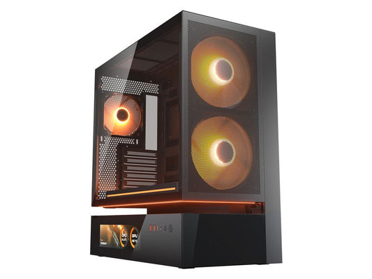 Cougar | Case CFV235 Vision ARGB | Midi-Tower, Mesh, LCD, Schwarz